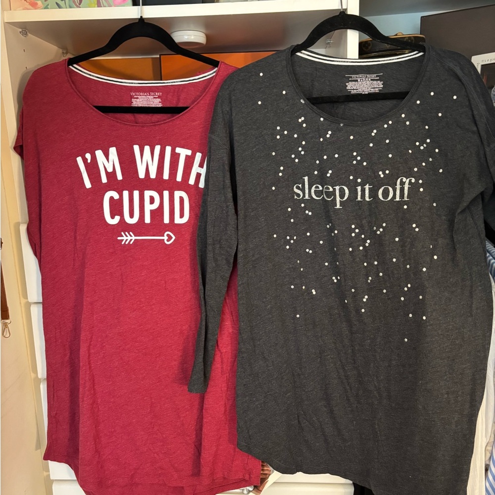 Victoria's Secret Red and Gray Pajama Set Intimates Sleepwear